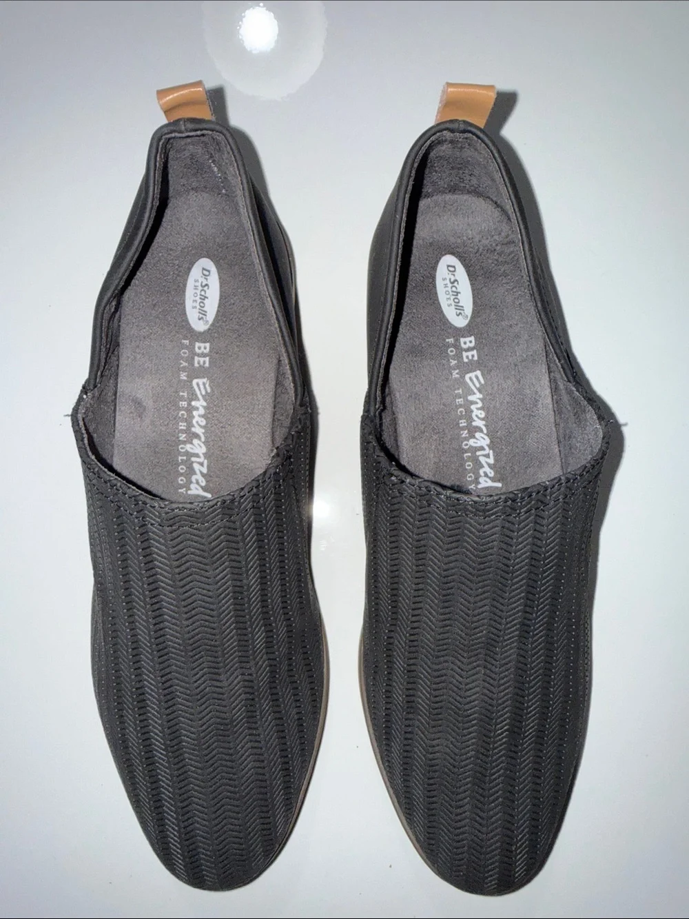 Dr Scholls Womens Black Goring Ruler Almond Toe Block Heel Slip On Dress Sz 8.5